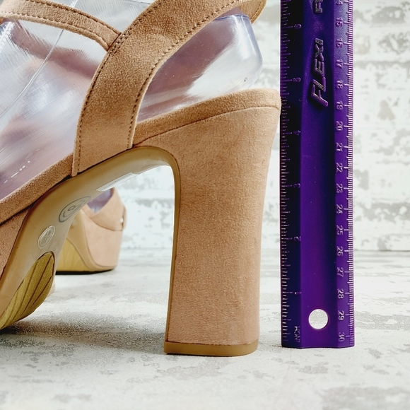 New Chinese Laundry Daydreamer Brown Velvet Platform Sandals V663 - Picture 9 of 14